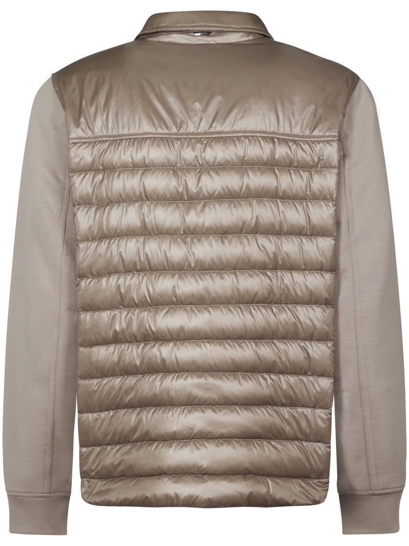 Herno Quilted Front Jacket With Smooth Sleeves