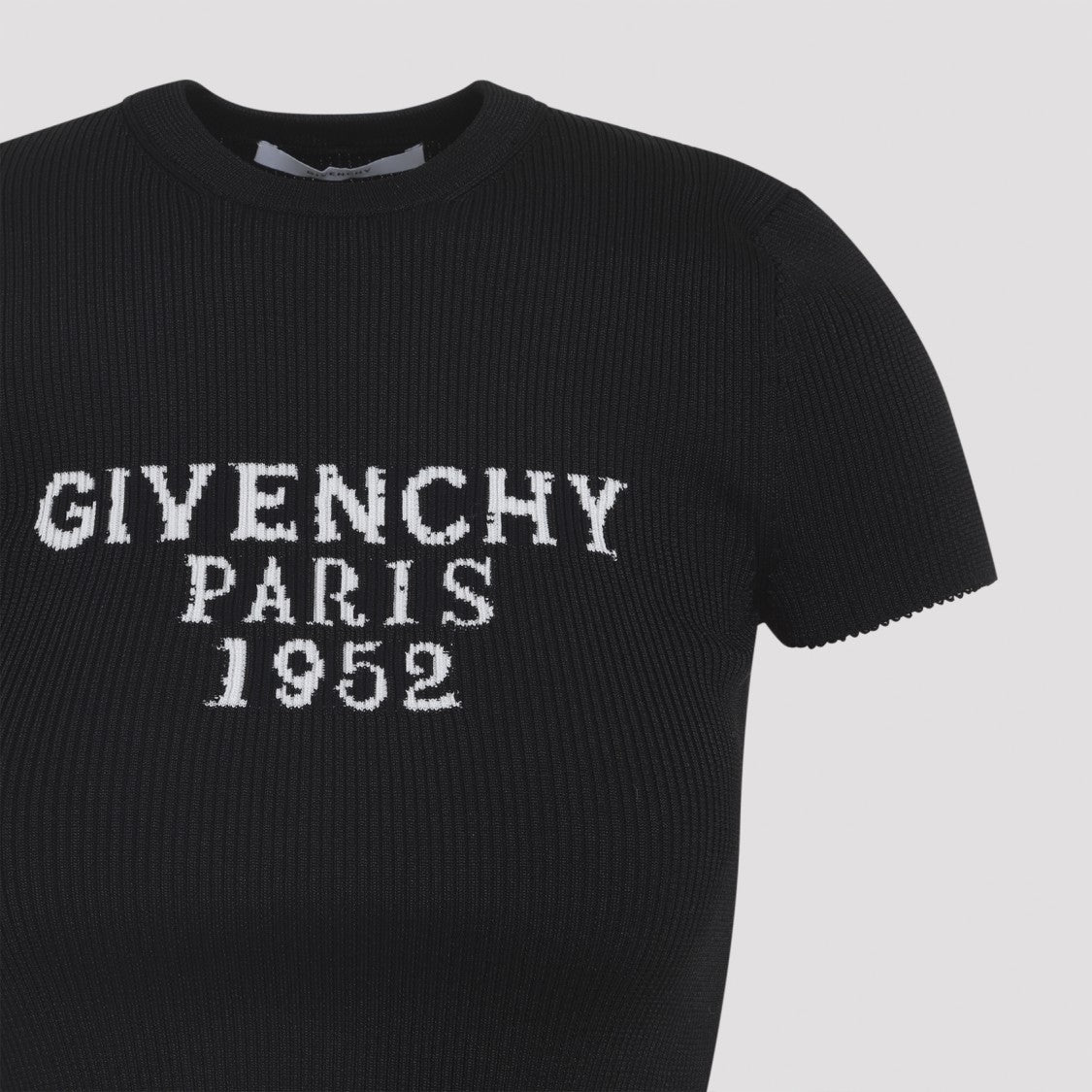 Givenchy Black Short Sleeves Crop Top