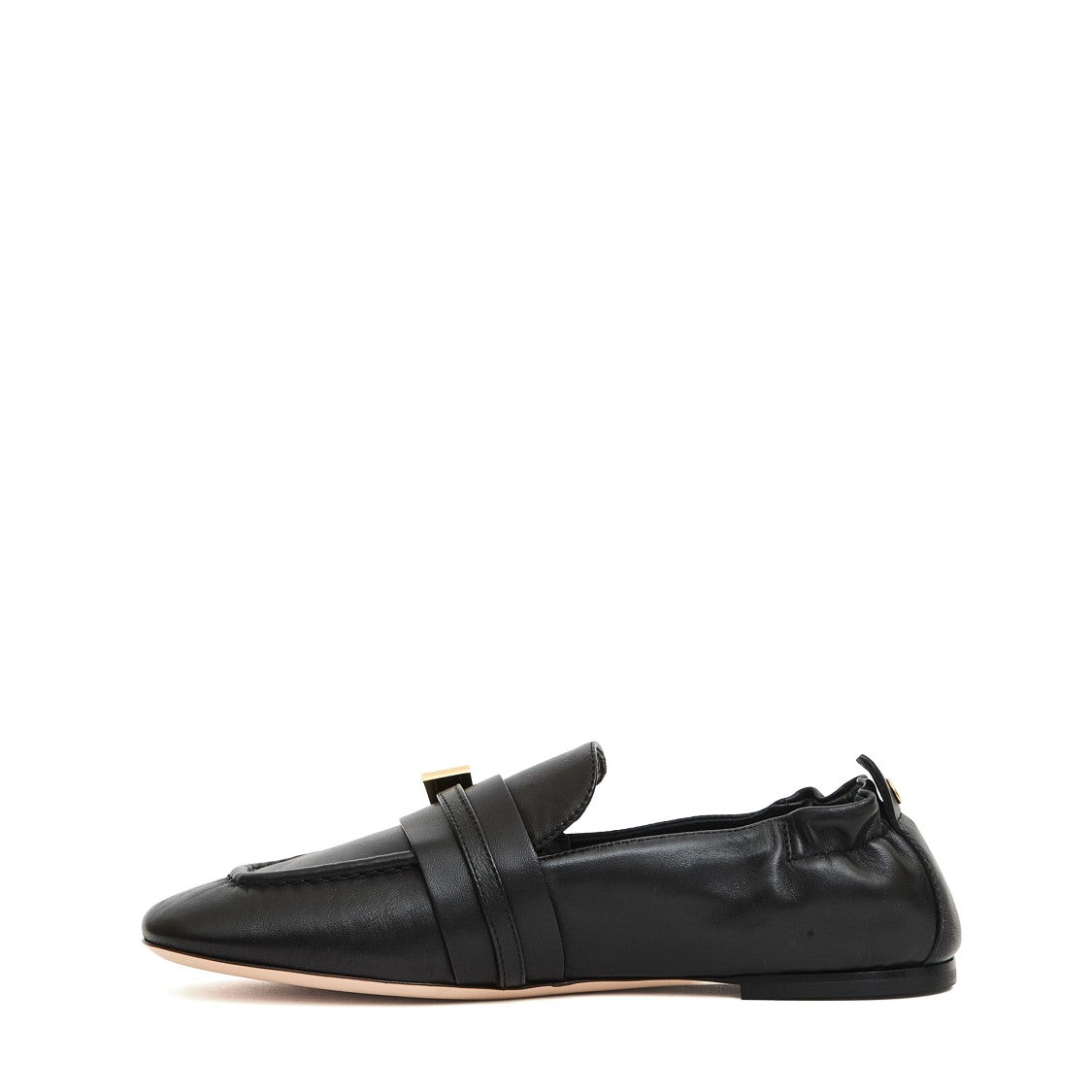 Agl Black Leather Moccasins With Decorative Buckle And Memory Foam Insole