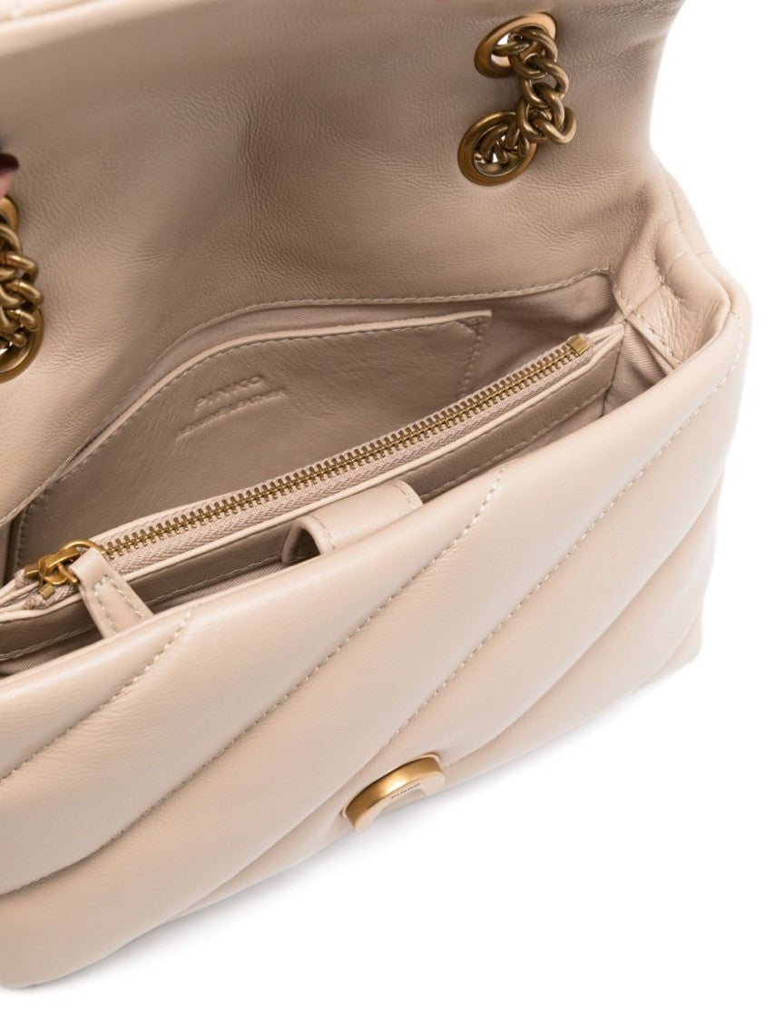 Pinko Foldover Top Bag With Magnetic Fastening And Adjustable Strap