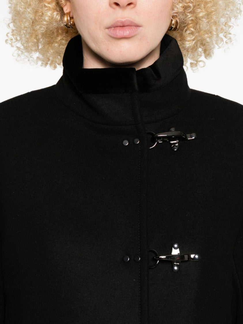 Fay Short Tailored Coat With Metal Toggle Closures