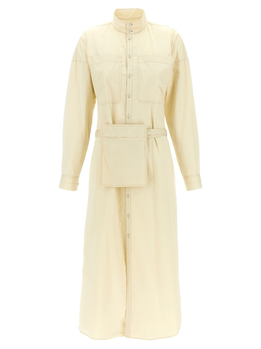 Lemaire Light Cotton Satin Midi Dress