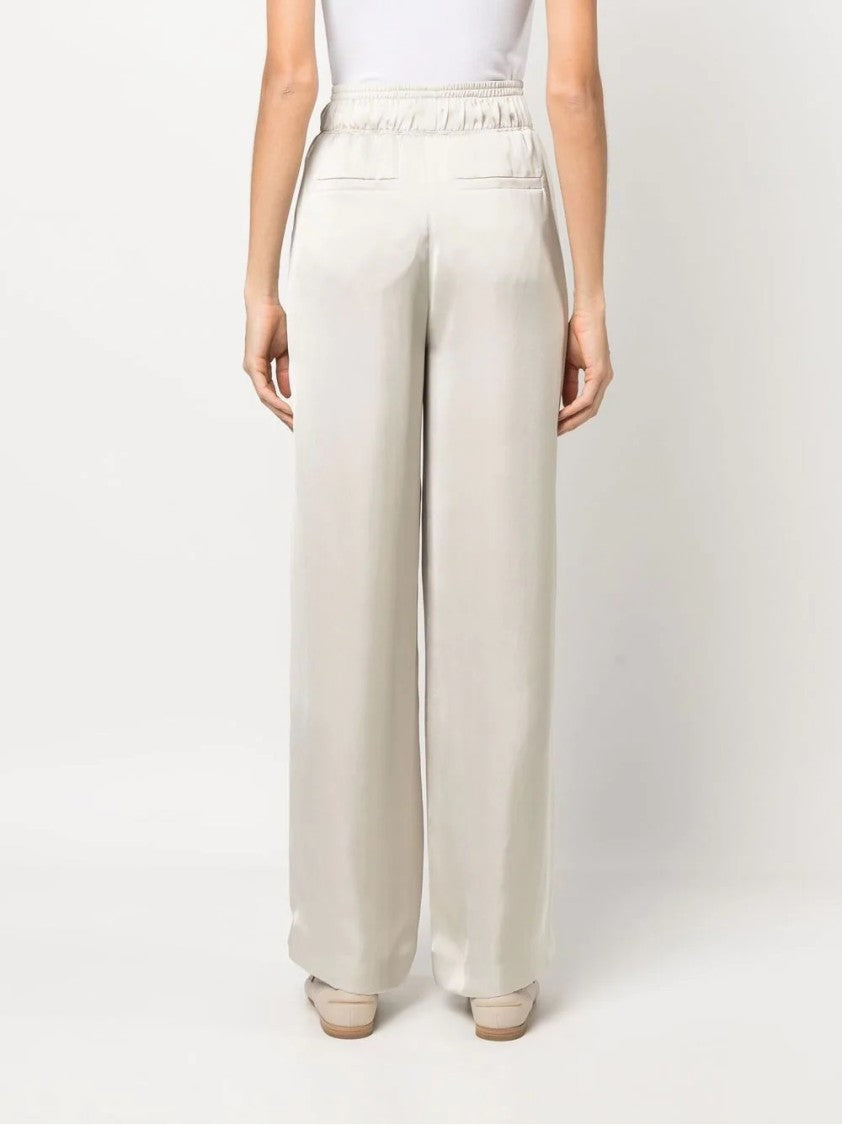 Brunello Cucinelli Ivory Wide-Leg Trousers