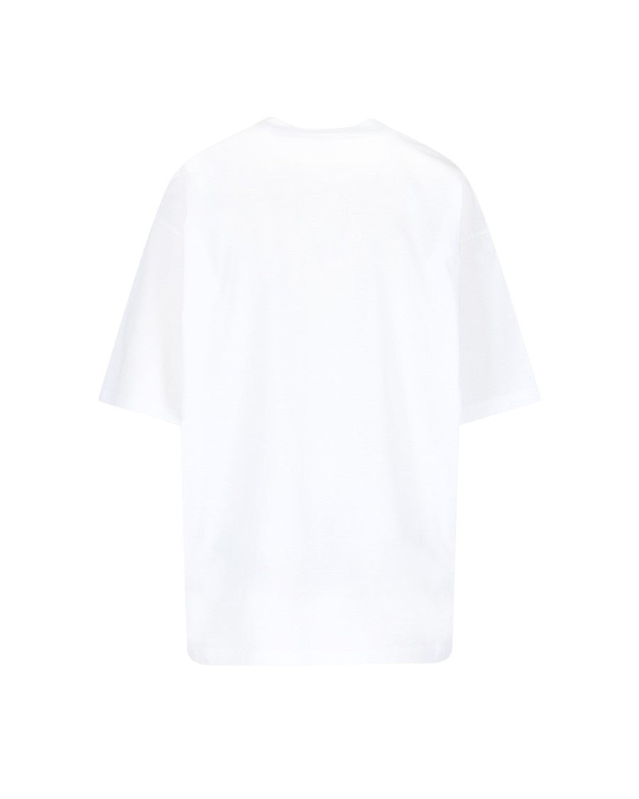 Marni White Cotton T-Shirt With Tulip Print