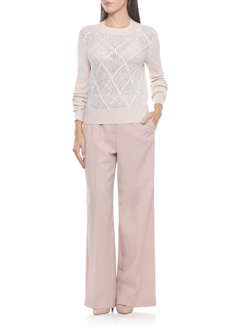 D. Exterior Pink Wool Sweater