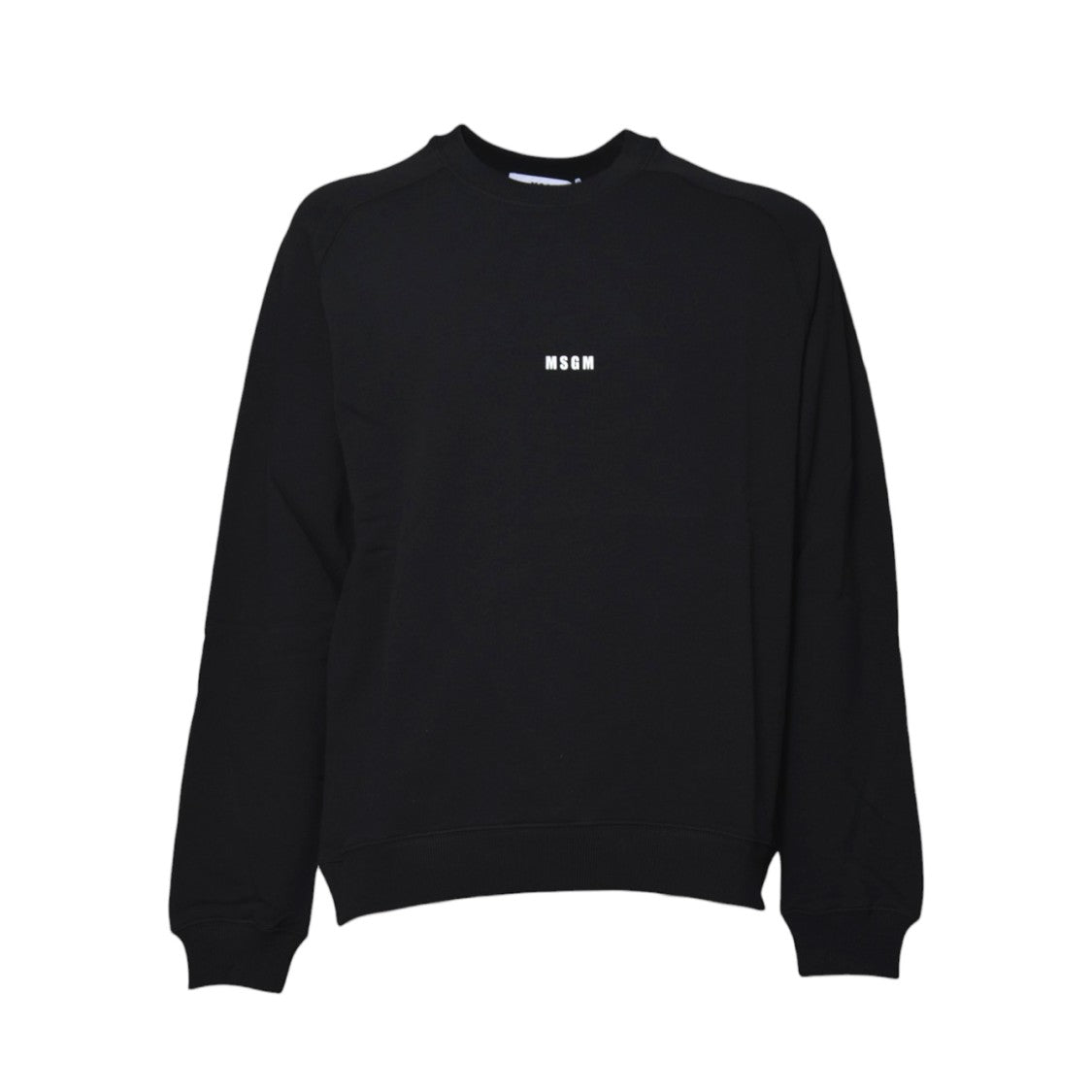 Msgm Black Cotton Crewneck Sweatshirt