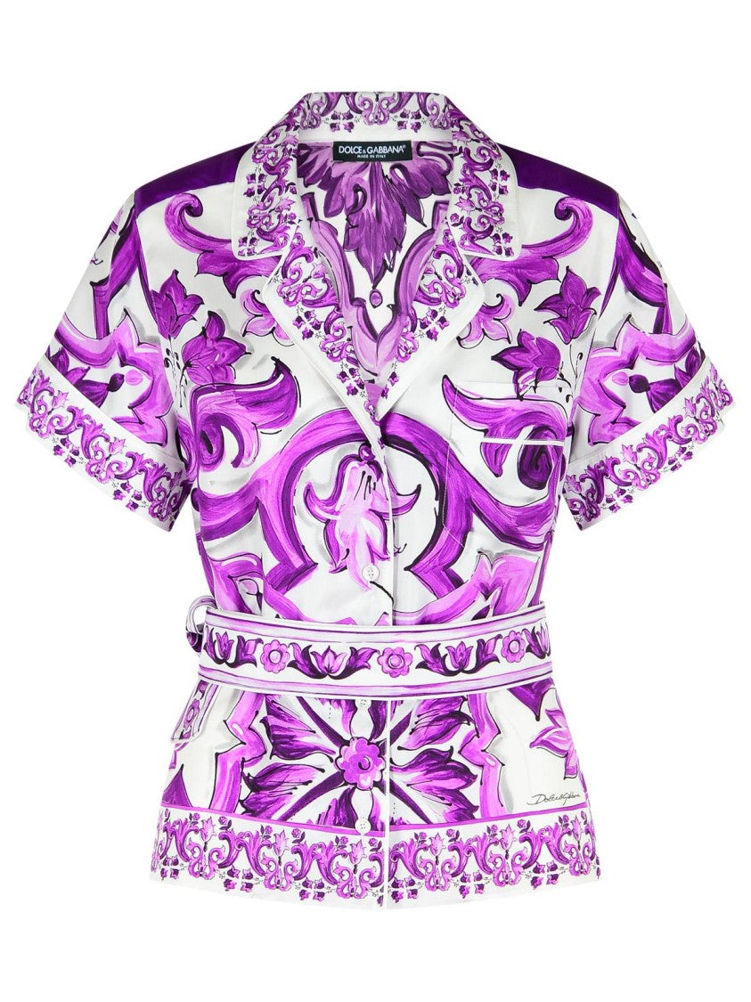 Dolce & Gabbana Majolica Print Silk Twill Shirt