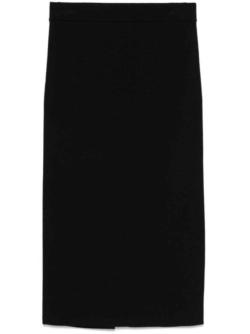 Max Mara Fitted Mid-Calf Black Skirt