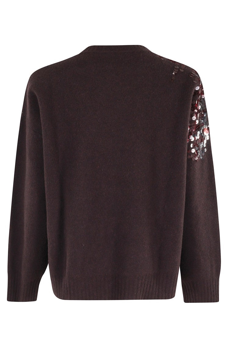 Roberto Collina Sequin Embroidery Crew Neck Sweater
