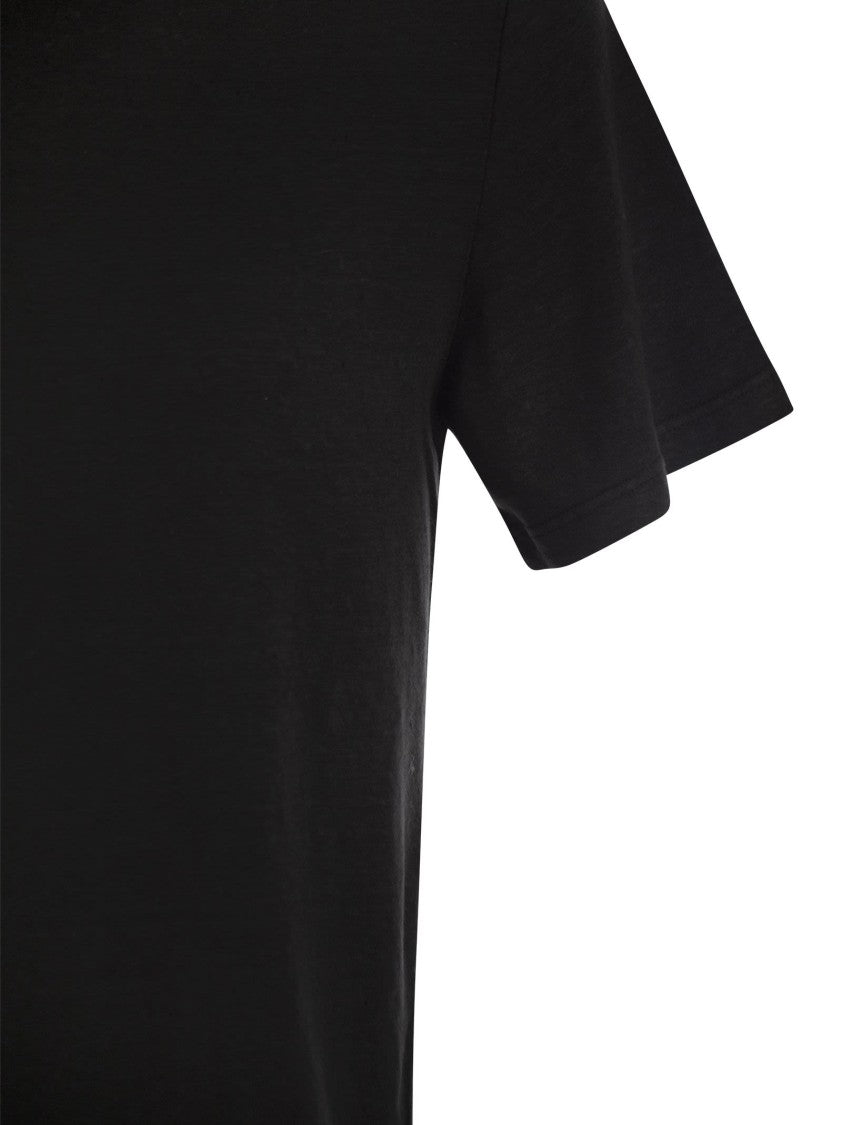 Fedeli Linen-Blend T-Shirt With Vintage Effect