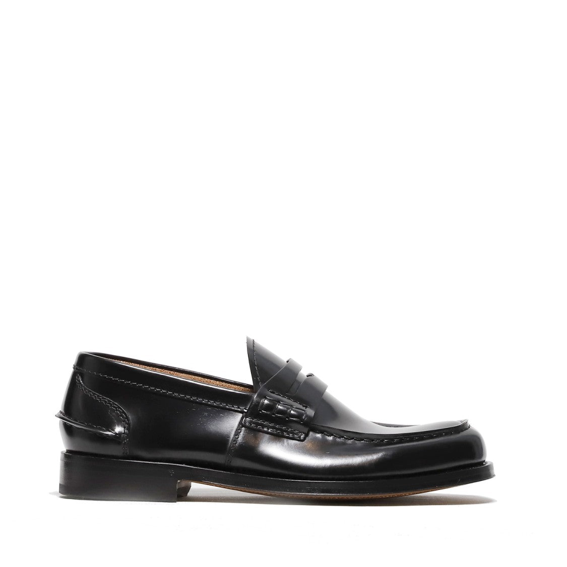 Green George Moccasin In Black Brushed Calfskin With Mask