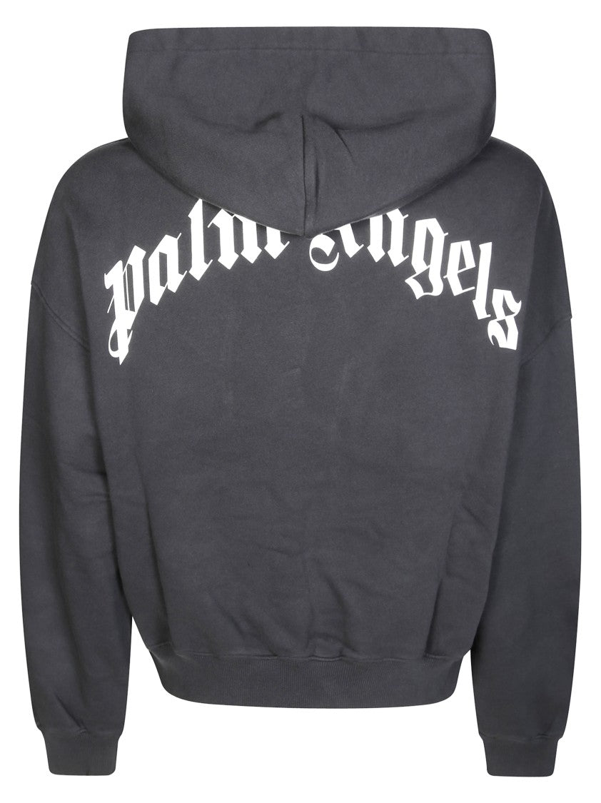 Palm Angels Relaxed Fit Hooded Sweatshirt With Front Kangaroo Pocket