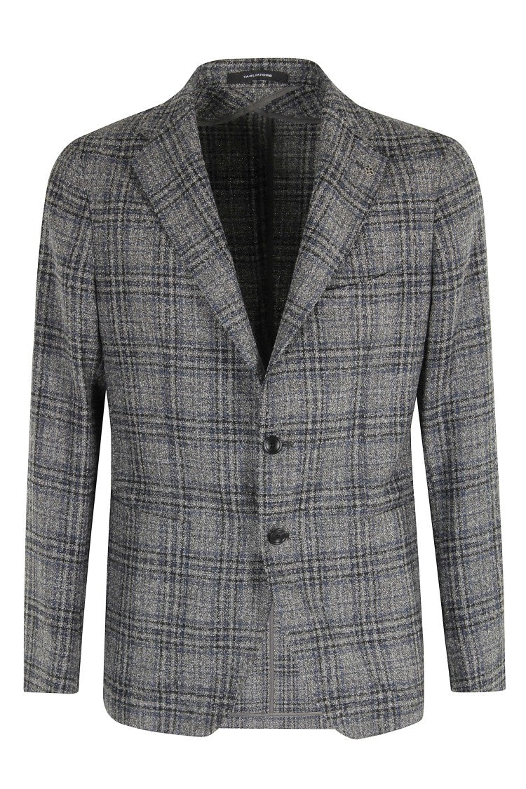 Tagliatore Single-Breasted Wool Blend Blazer With Wales Pattern