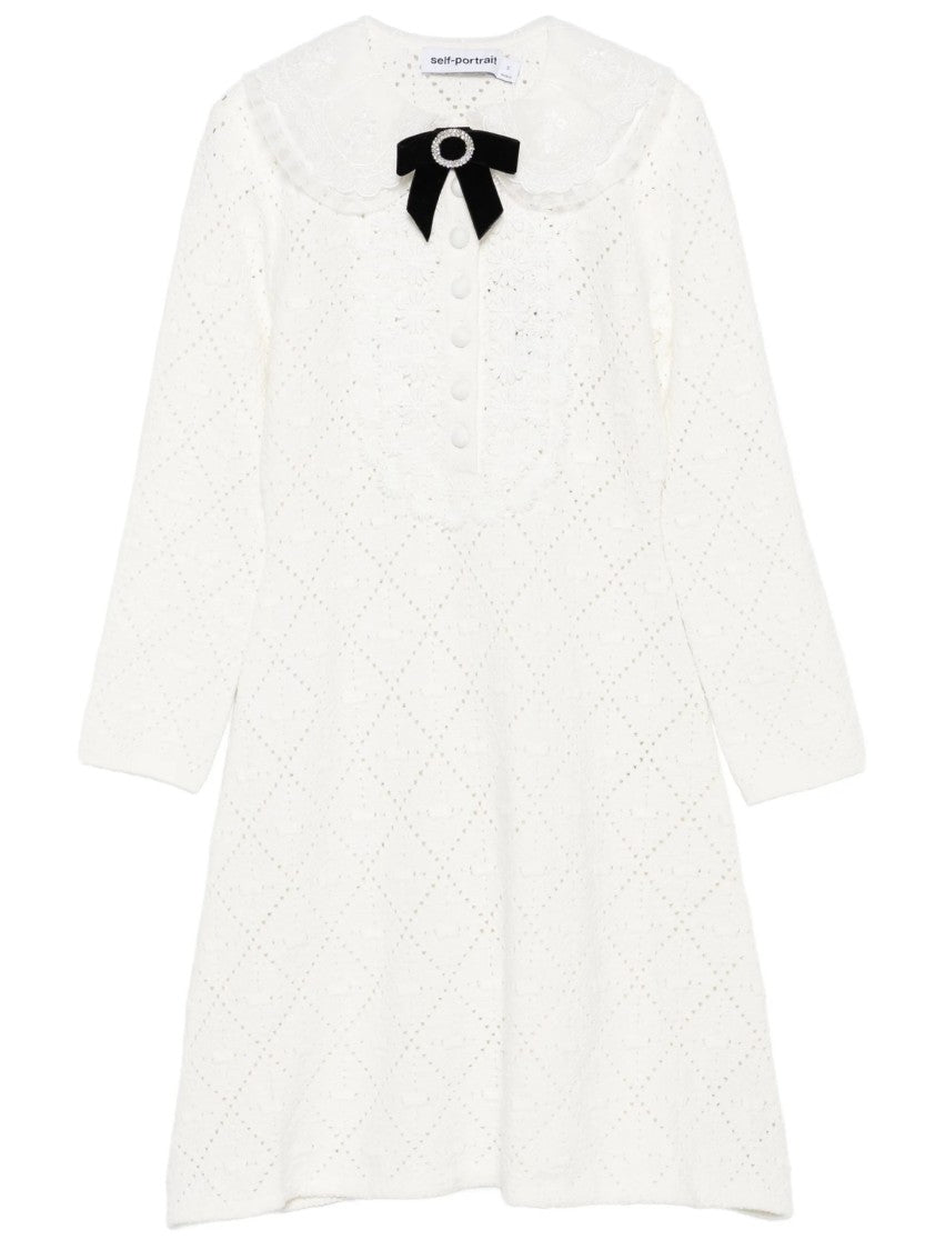 Self-Portrait A-Line Mini Dress With Velvet Bow