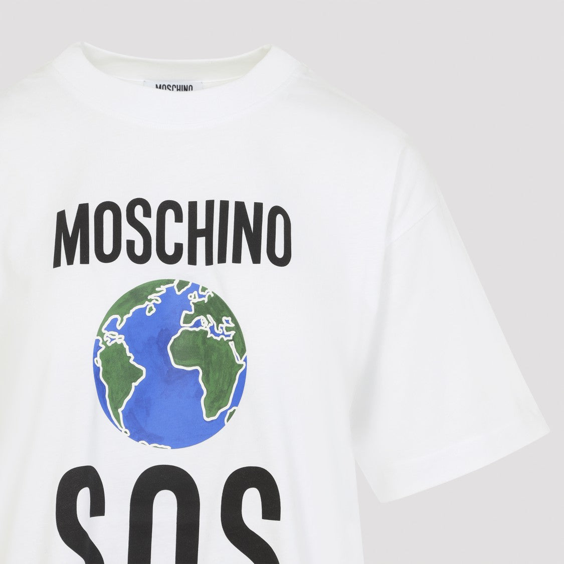 Moschino White Graphic Print Relaxed Fit T-Shirt