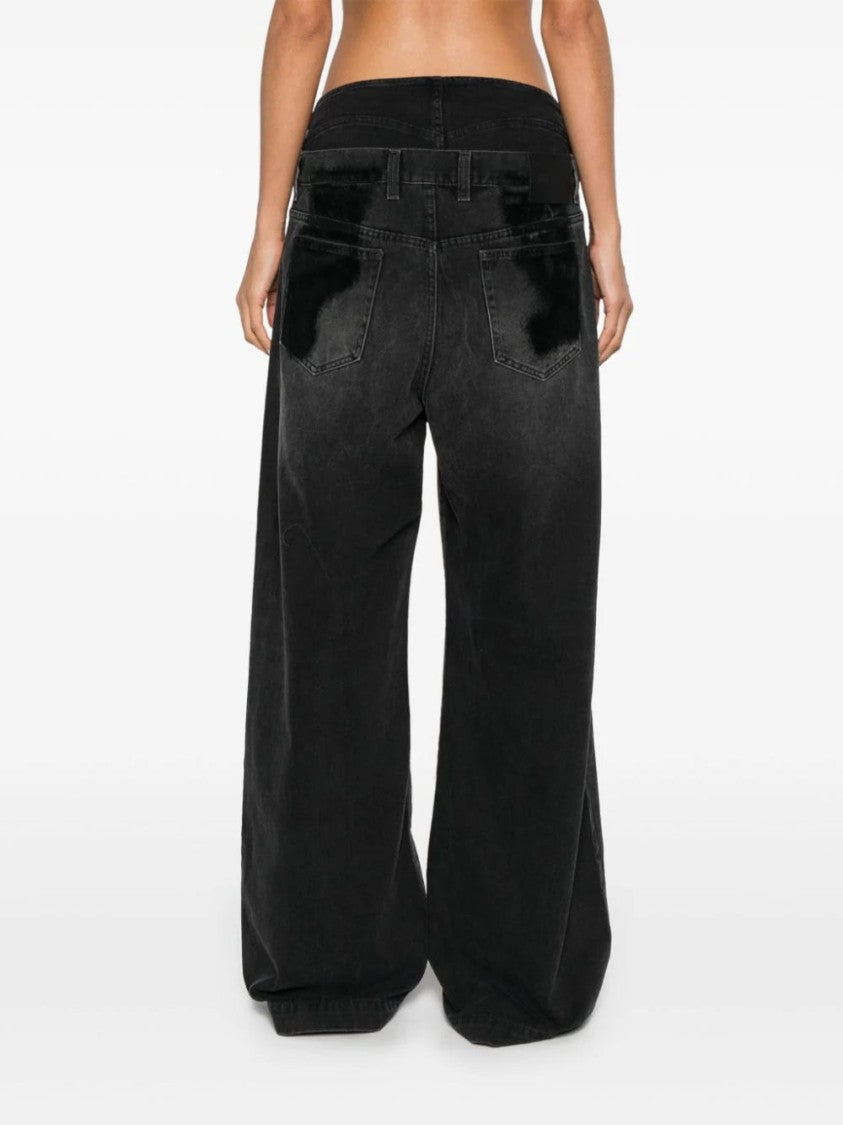 The Attico Layered-Waist Jeans