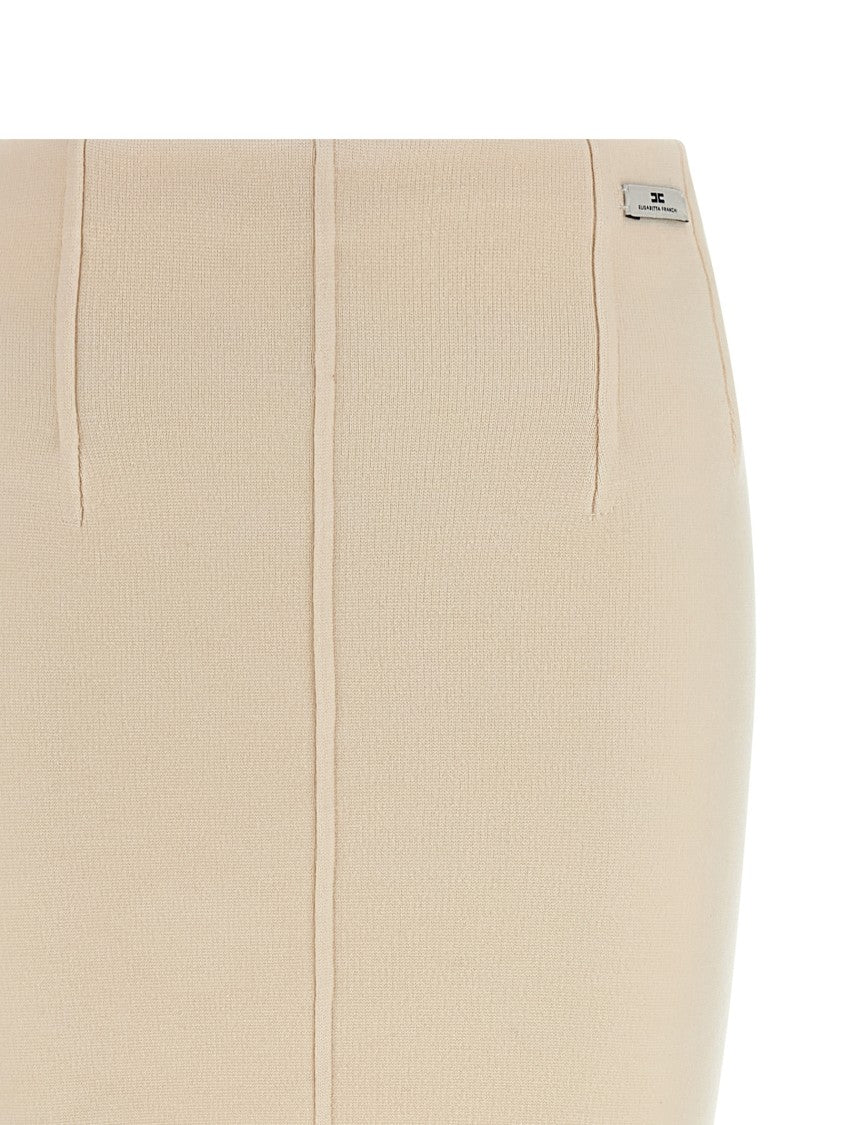 Elisabetta Franchi Fabric Stitch Wool Skirt