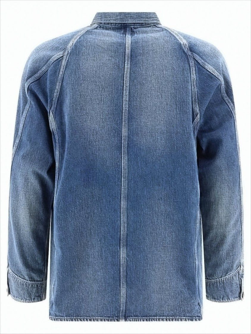 Orslow Relaxed Fit Denim Jacket With Vintage Wash And Patch Pockets