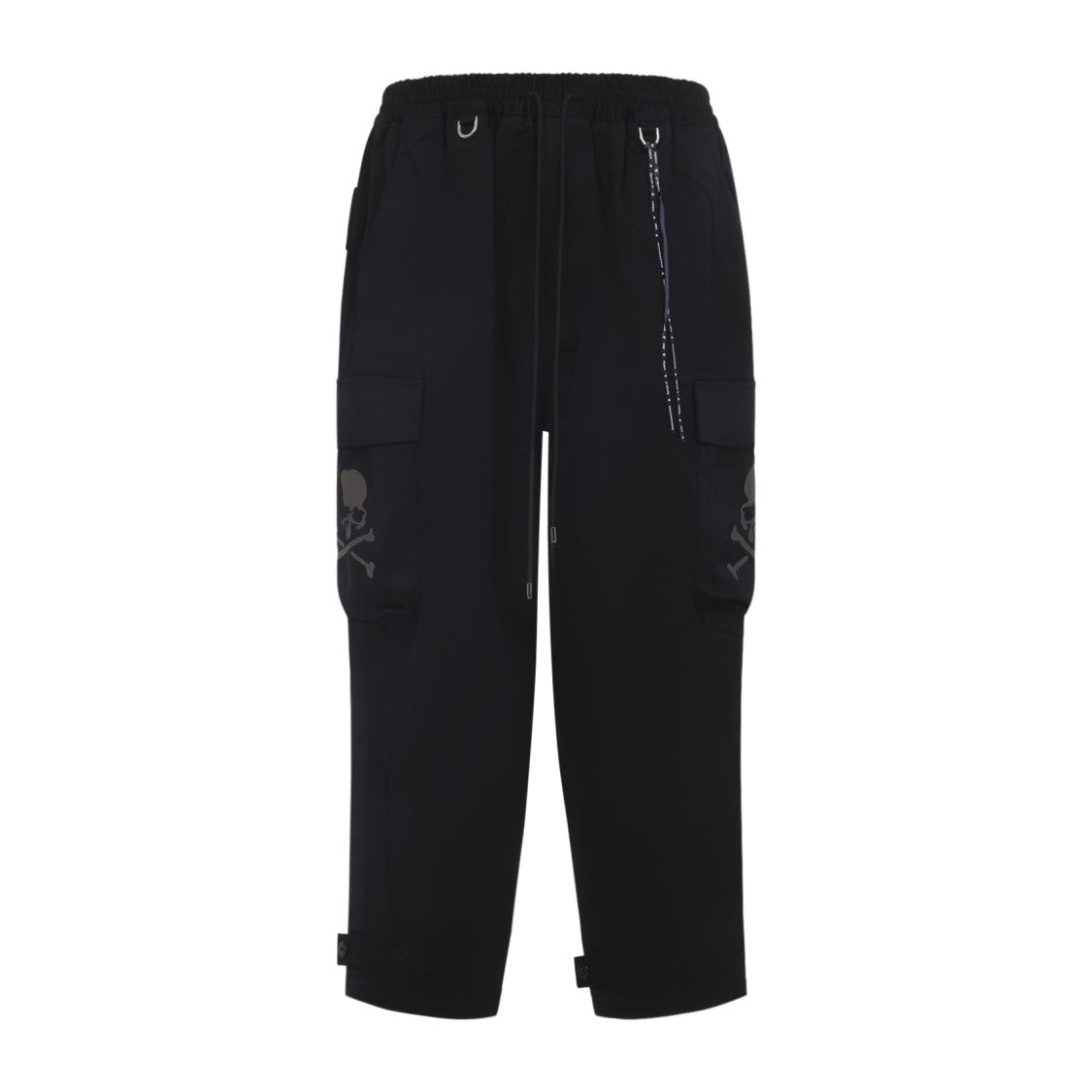 Mastermind Relaxed Fit Black Cargo Trousers With Adjustable Waistband And Strap Details
