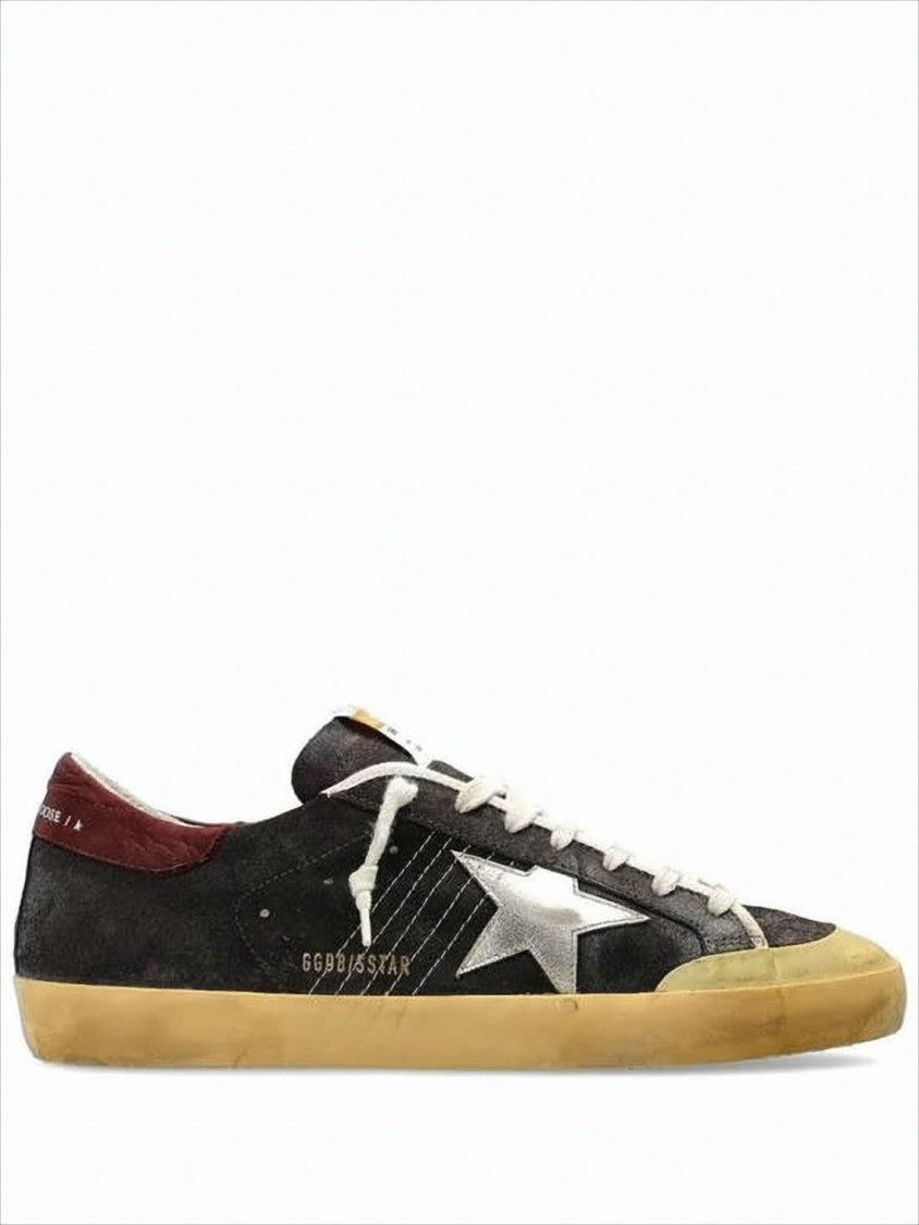 Golden Goose Distressed Black Suede Low-Top Sneakers With Contrasting Star Emblem