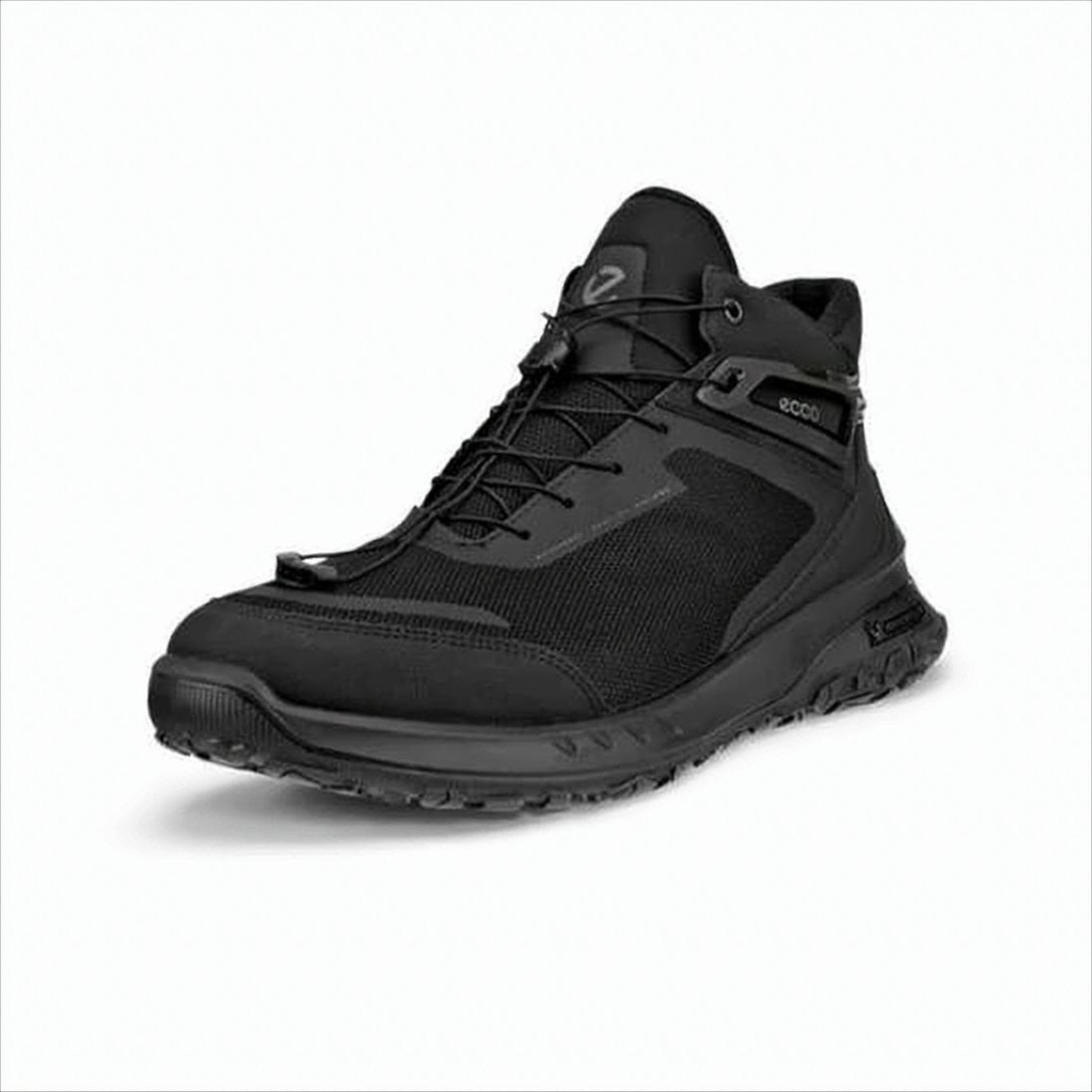 Ecco High-Top Sneakers With Textured Mesh And Rugged Sole