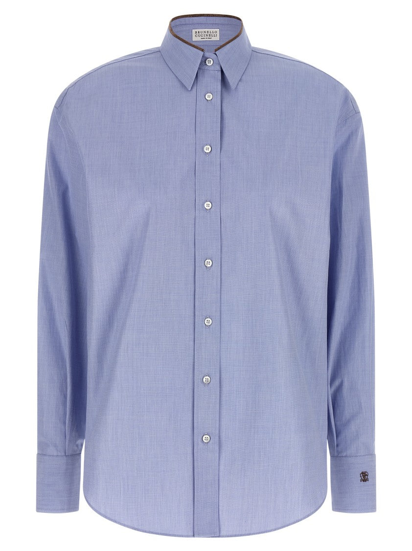Brunello Cucinelli Shiny Collar Detail' Shirt