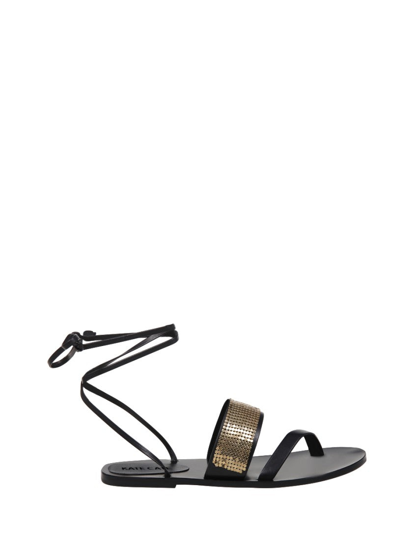 Kate Cate Ayda Crystal Laced Flat Sandal