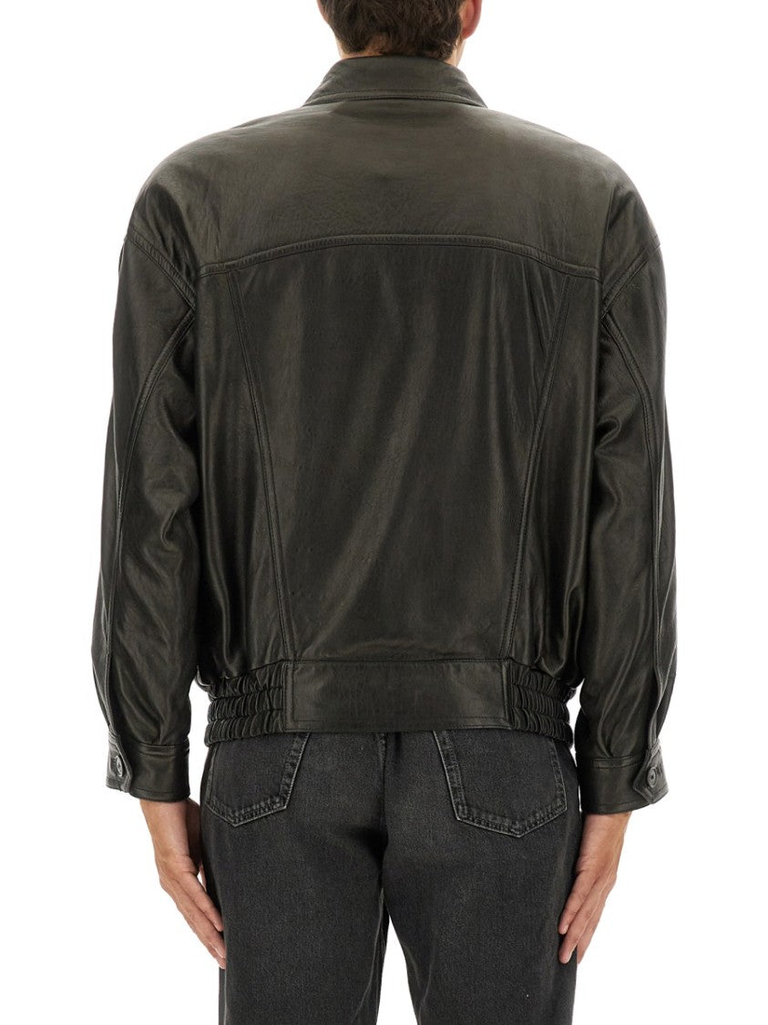 Saint Laurent Leather Bomber Jacket