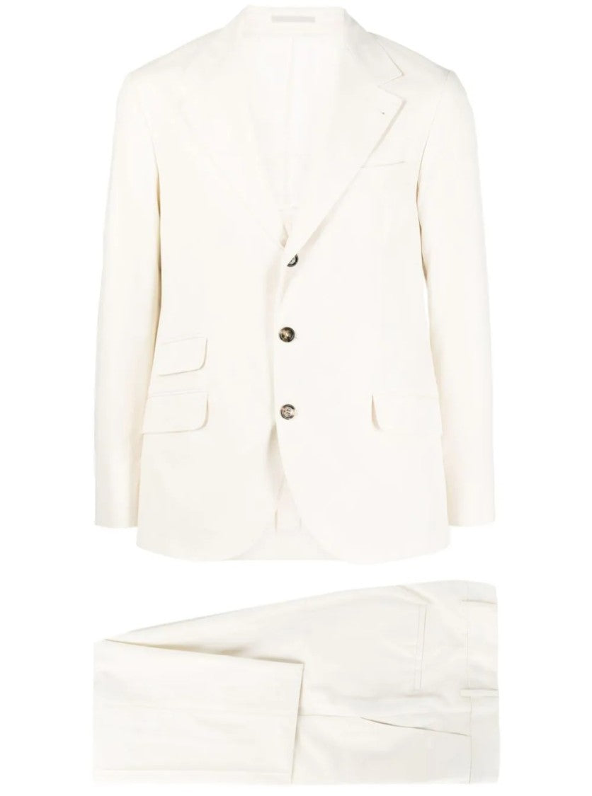 Brunello Cucinelli Leisure Suit With Cotton Blend And Tailored Fit