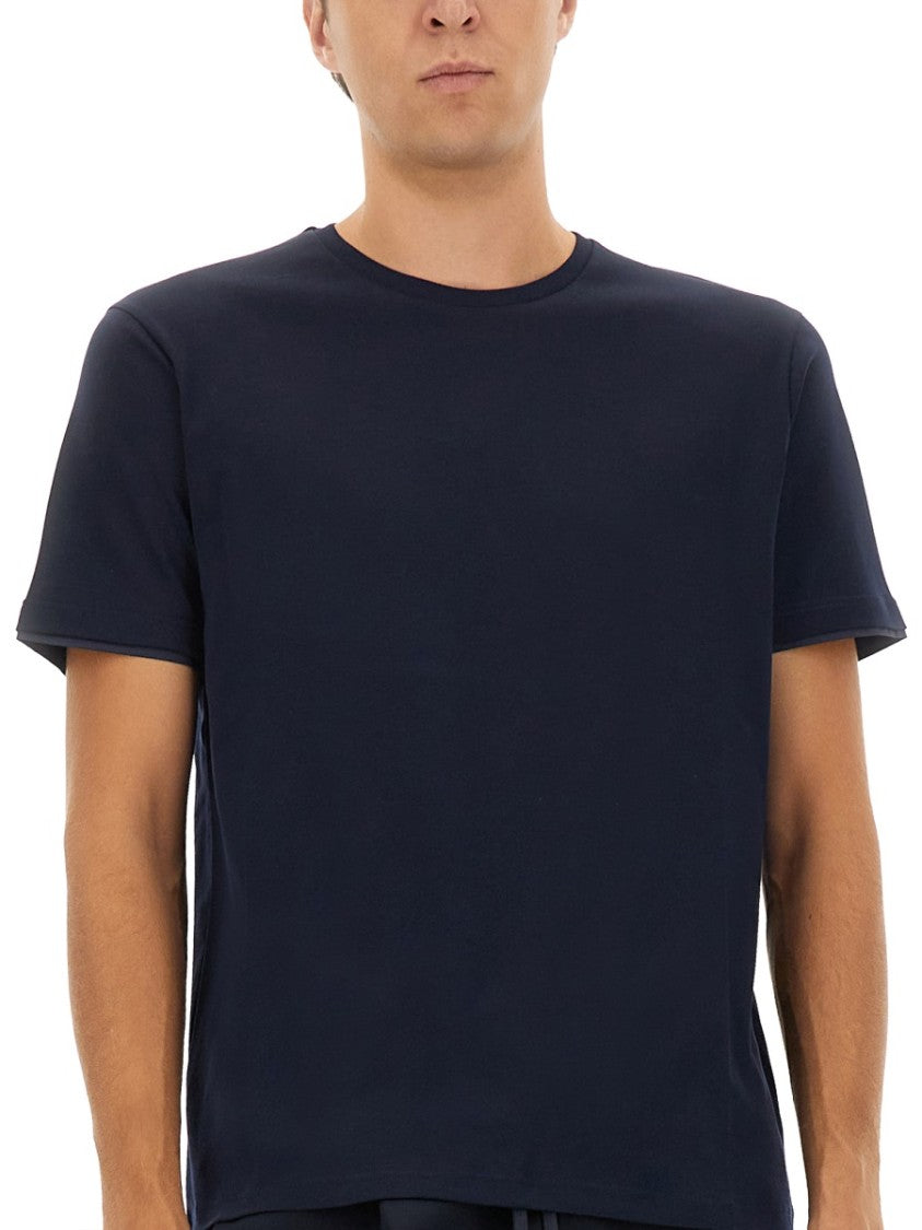 Herno Relaxed Fit Blue Cotton T-Shirt