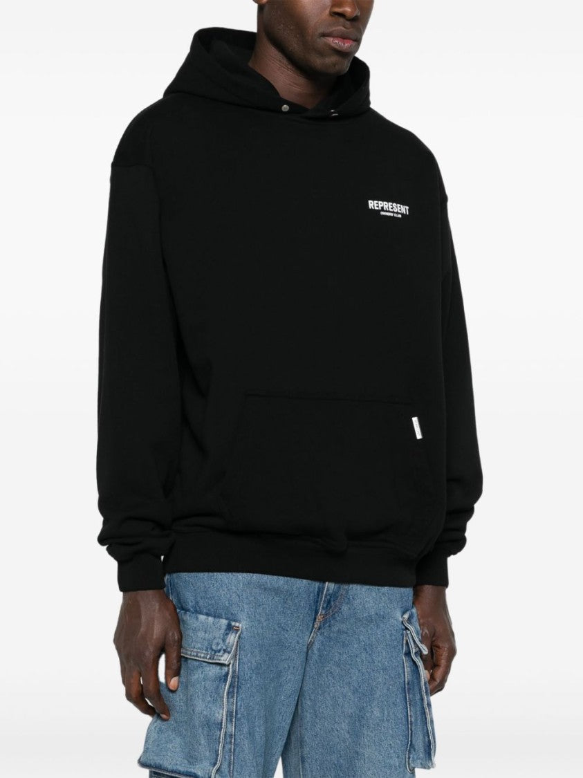 Represent Black Cotton Jersey Hoodie