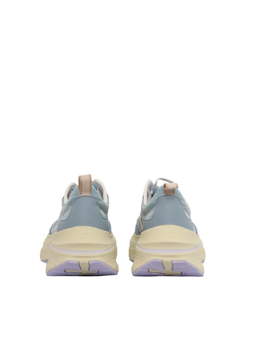 Premiata Light Blue Mesh And Leather Sneakers