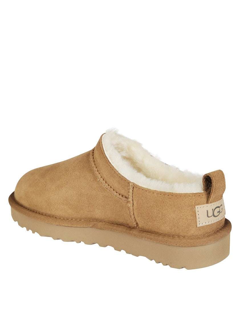 Ugg Brown Suede Slip-On Shoe With Plush Lining