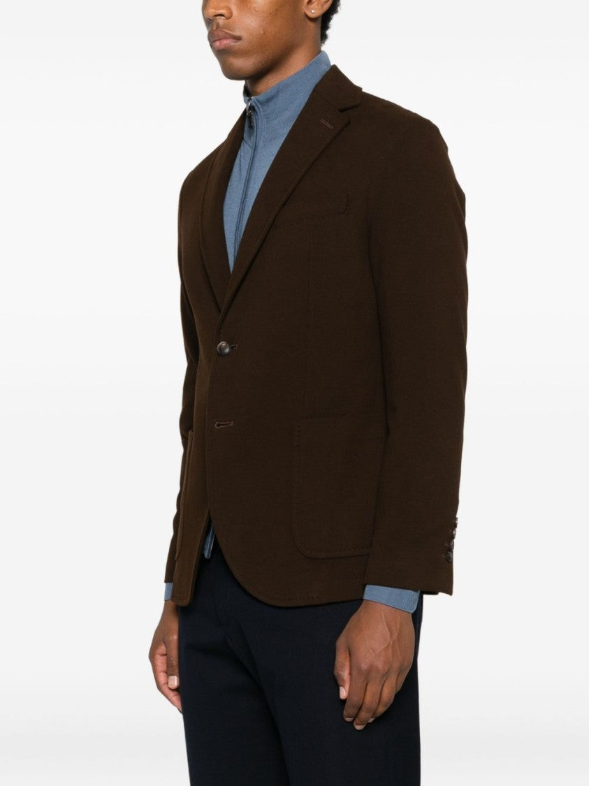 Circolo 1901 Tailored Brown Blazer With Two-Button Closure And Notch Lapels