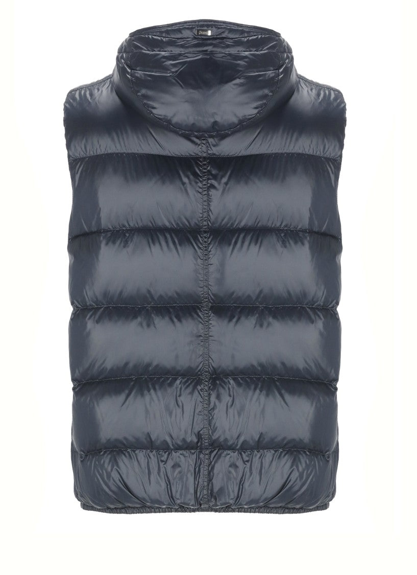 Herno Contemporary Quilted Vest With Adjustable Hood