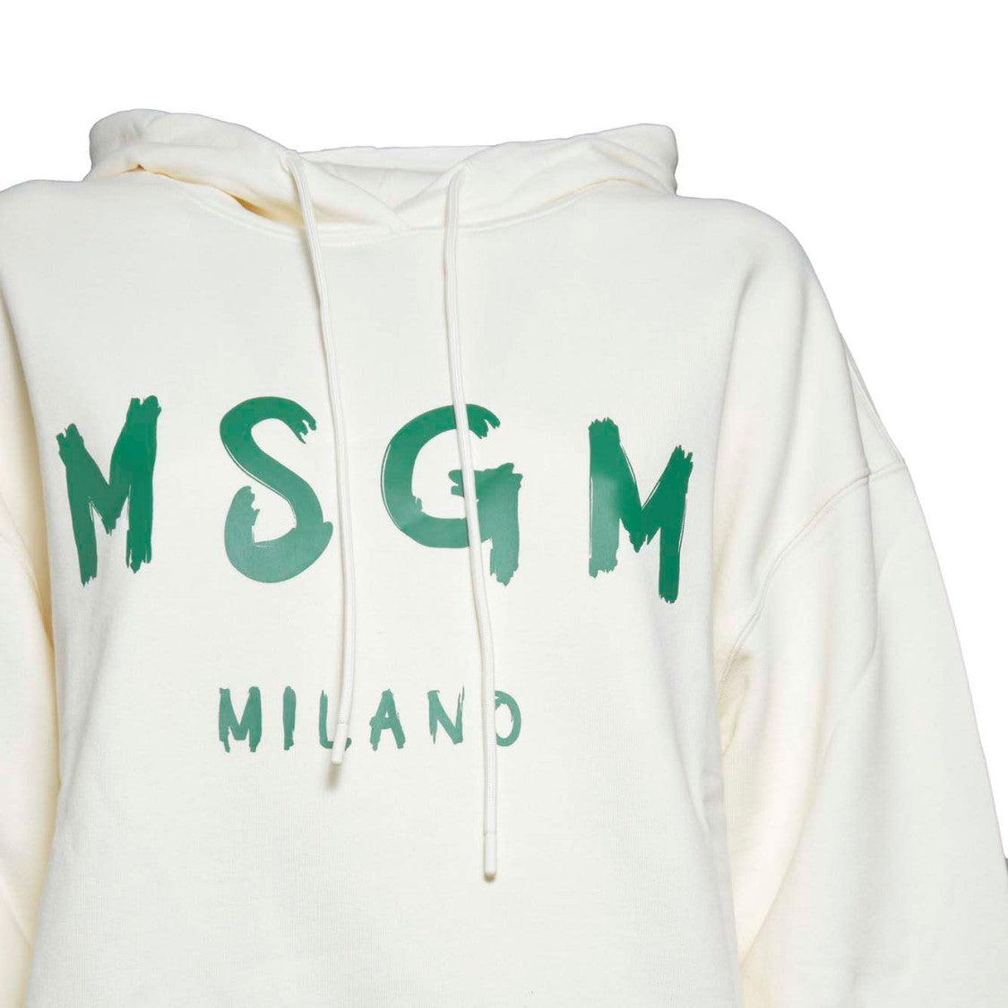 Msgm White Cotton Hoodie