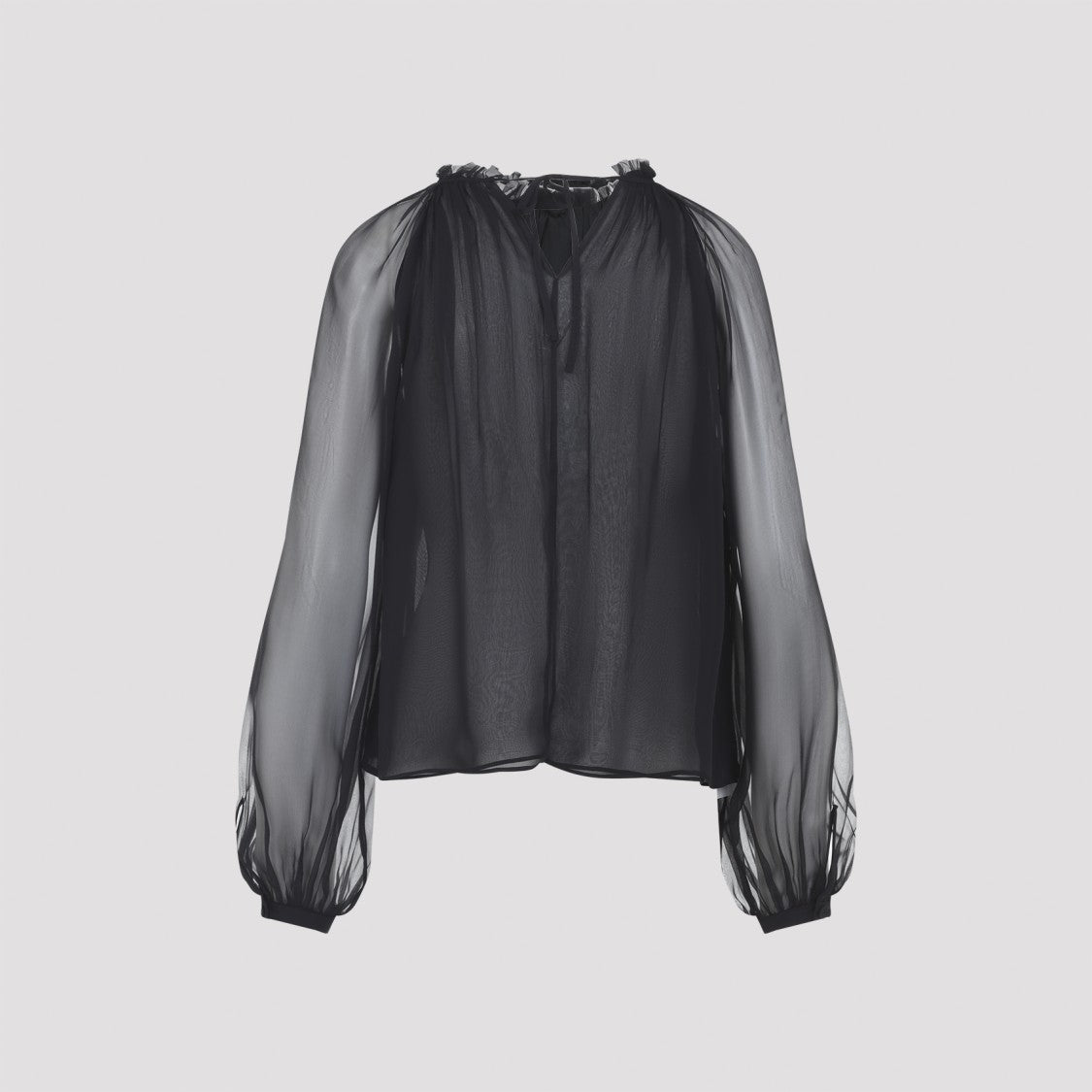 Alberta Ferretti Black Silk Blouse