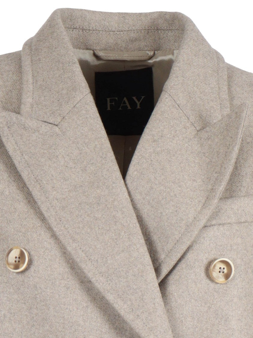 Fay Double-Breasted Coat With Hook