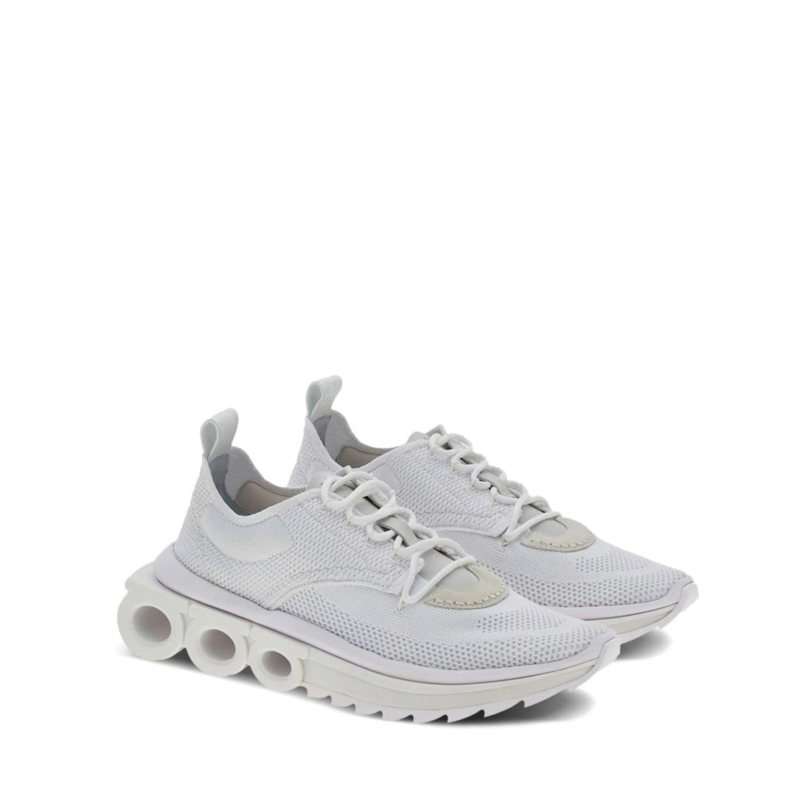 Salvatore Ferragamo Gancini Sole Sneakers With Knitted Upper