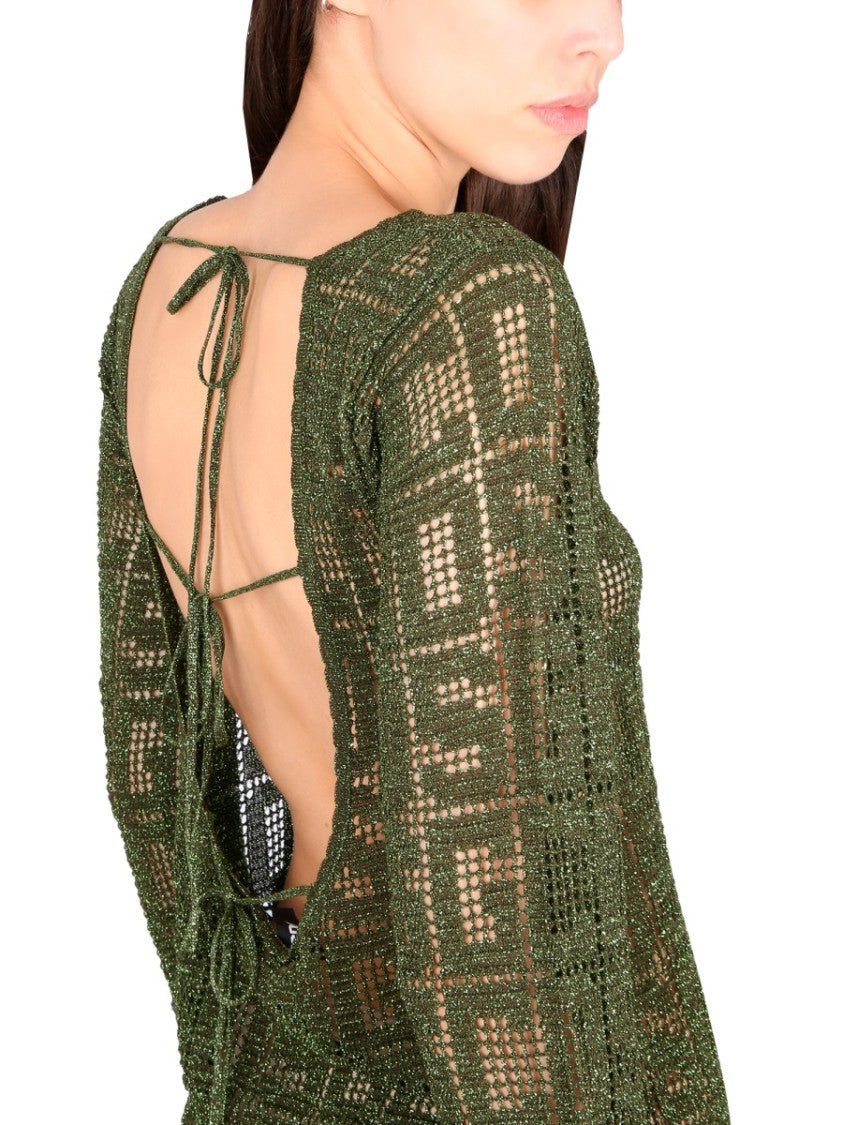 Gcds Monogram Macrame Dress