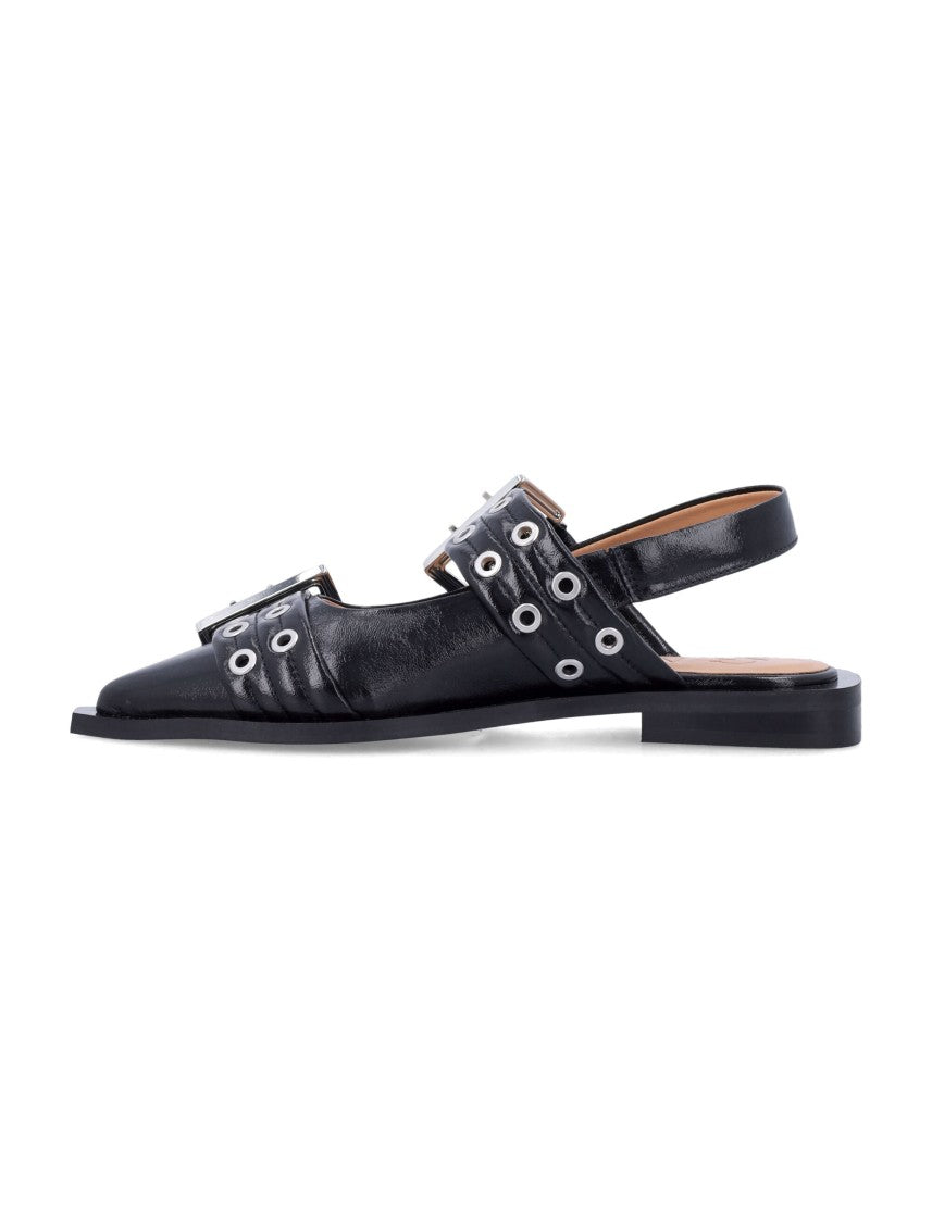 Ganni Feminie Buckle Ballerina