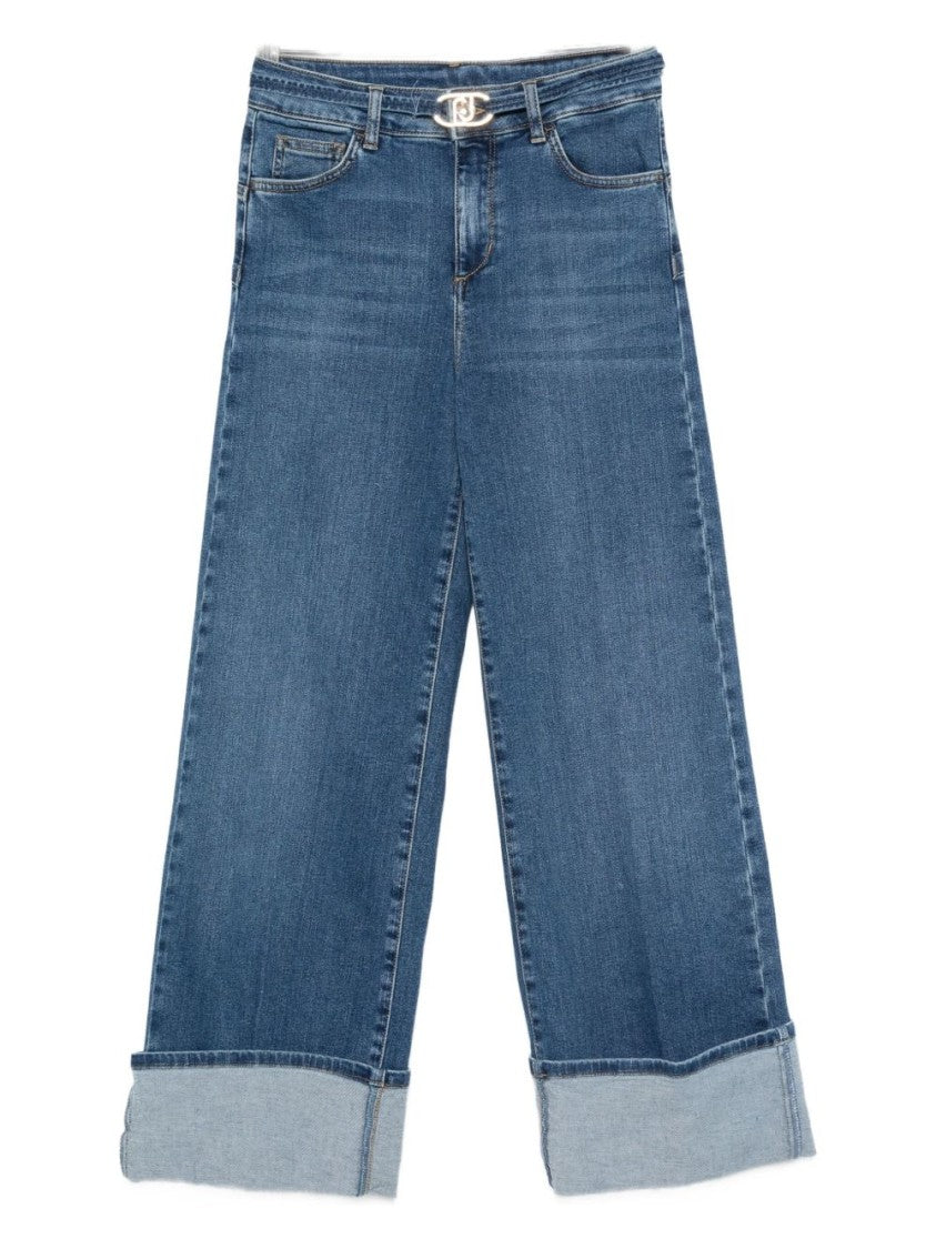 Liu Jo Cropped Wide-Leg Denim Jeans