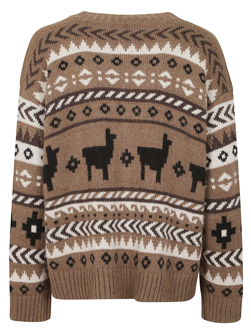 Max Mara Peruvian-Patterned Alpaca Blend Overfit Cardigan