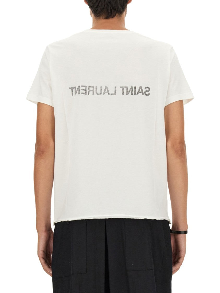 Saint Laurent T-Shirt With Reverse Logo