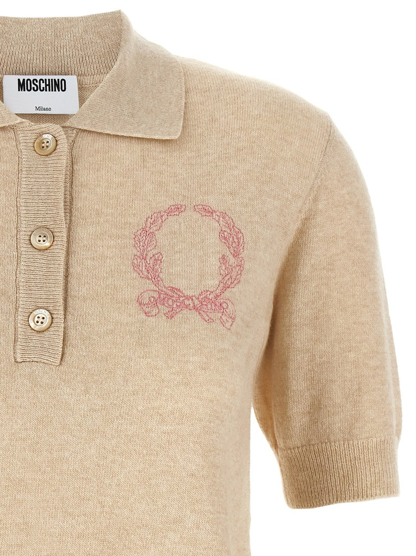 Moschino Polo Sweater With Front Button Closure