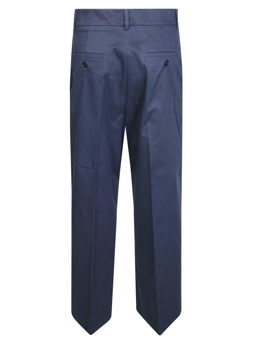 Max Mara Wide-Leg Cotton Trousers With High Waist