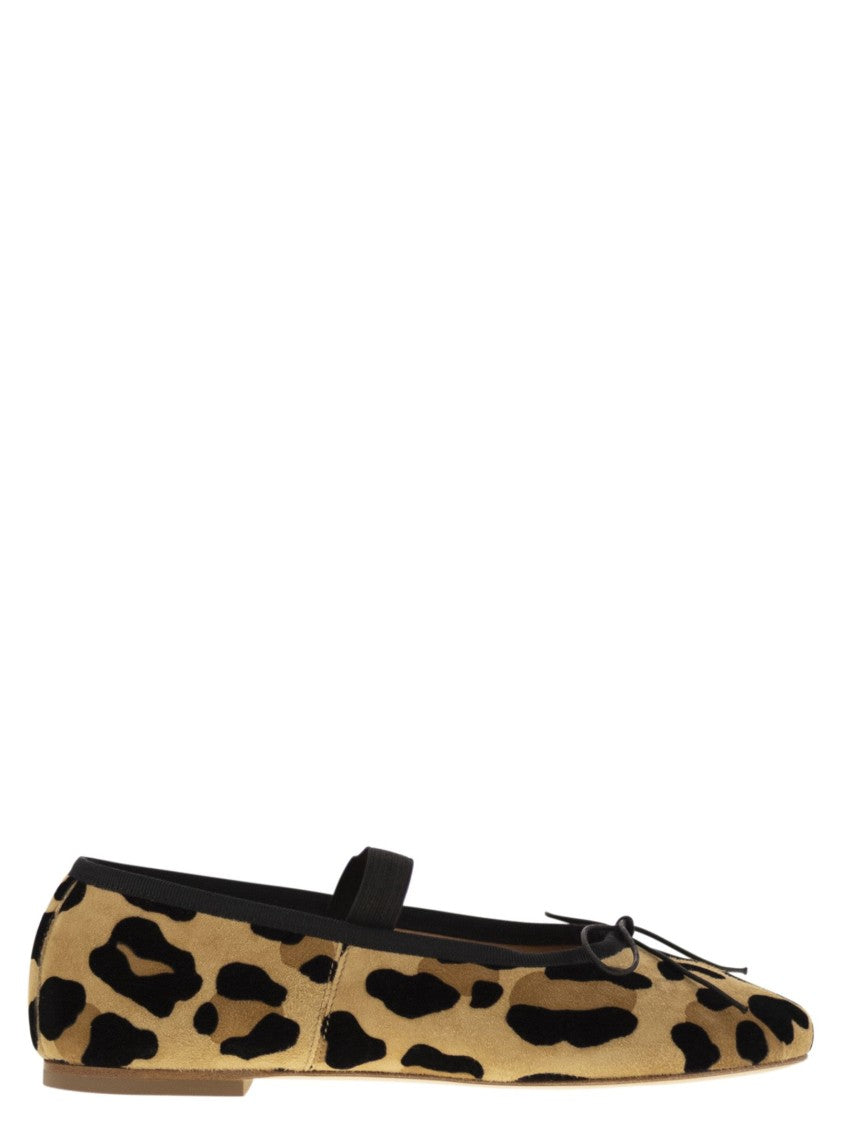 Anniel Leather Ballerina With Animal Pattern
