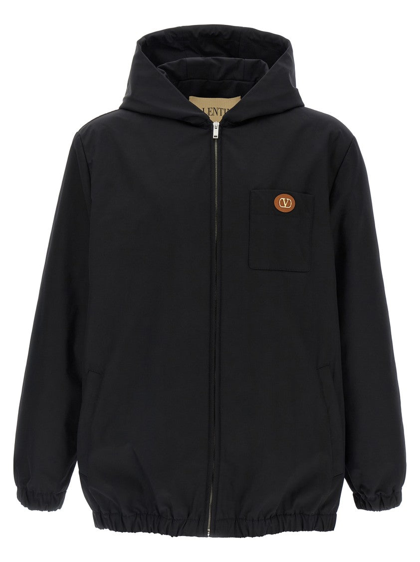 Valentino Garavani Nylon Hooded Jacket With Drawstring