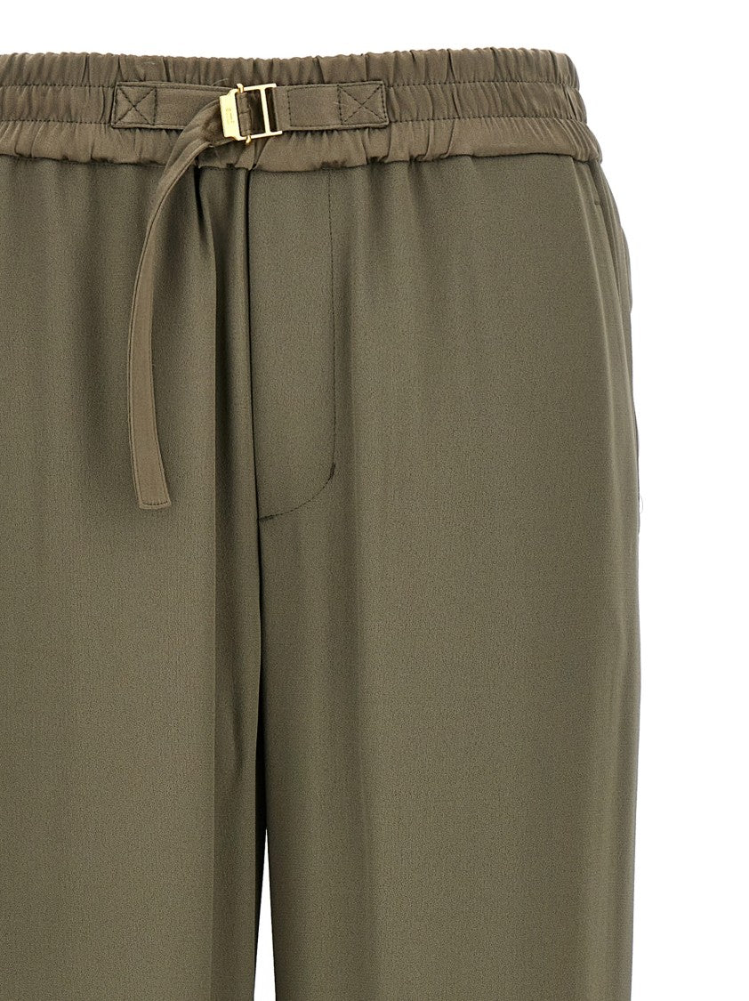 Ami Wide Leg Trousers With Adjustable Strap