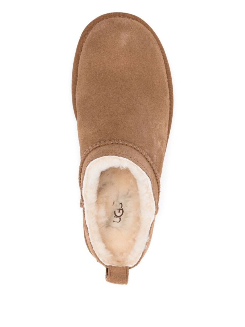 Ugg Suede Slip-On Boots With Plush Shearling Lining